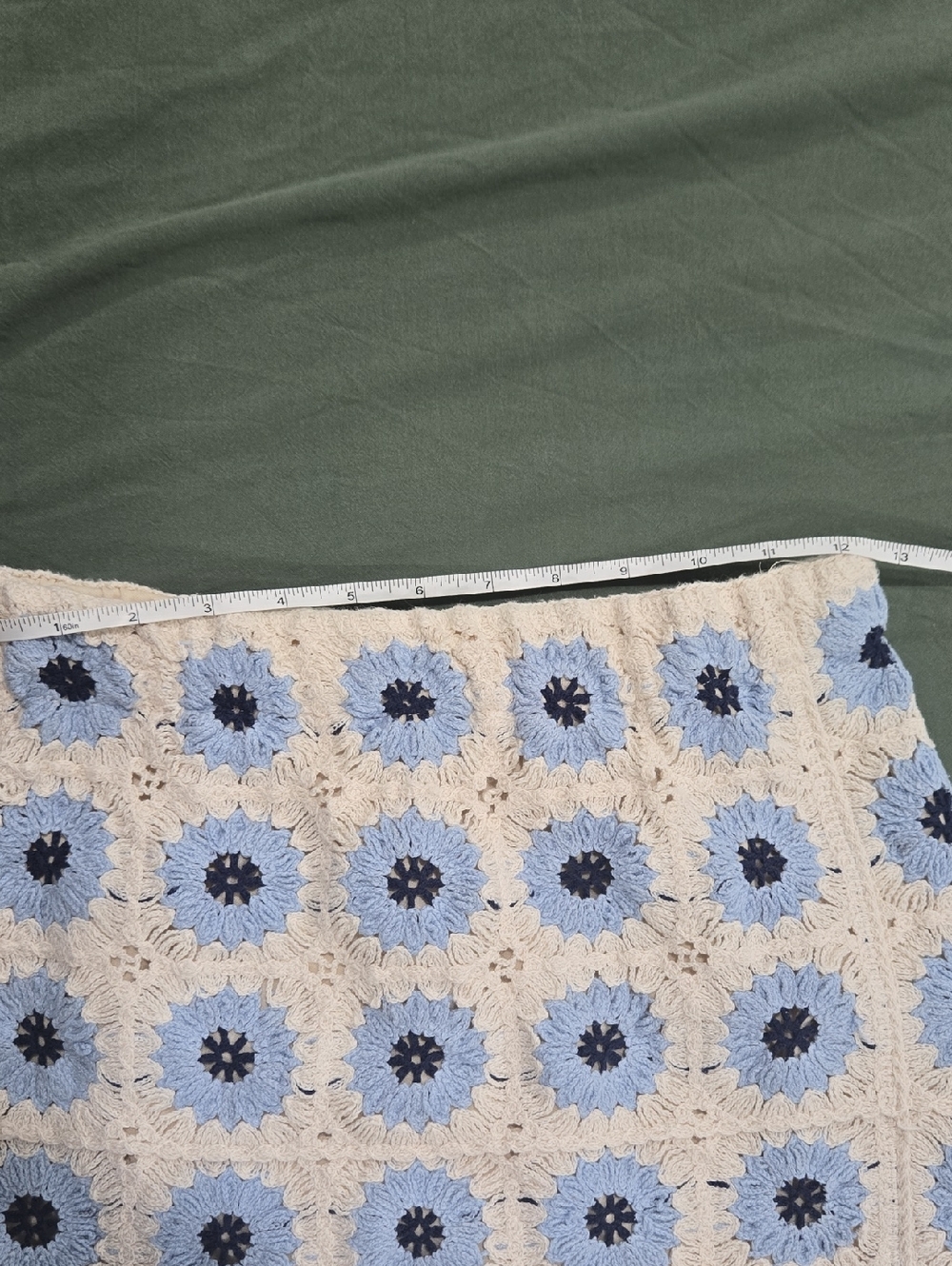 Blue/Cream Crochet crop top and skirt set - Picture 6 of 8